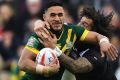 US jaunt: Valentine Holmes during  the Four Nations fiinal.