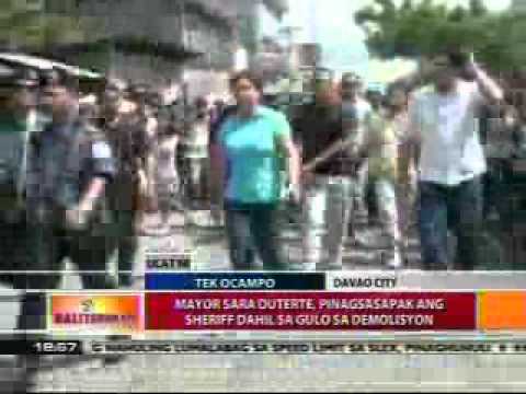 Davao Mayor Sara Duterte throw punches on a sheriff