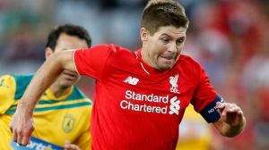 SYDNEY, AUSTRALIA - JANUARY 07:  Steven Gerrard controls the ball during the match between Liverpool FC Legends and the ...