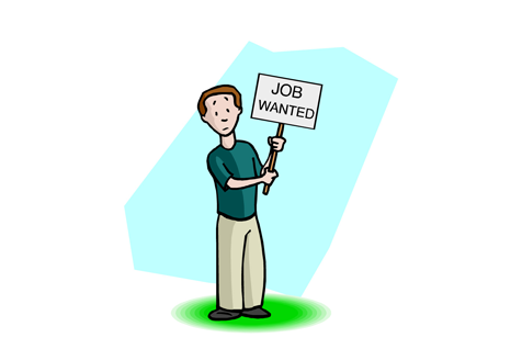 person holding job wanted sign