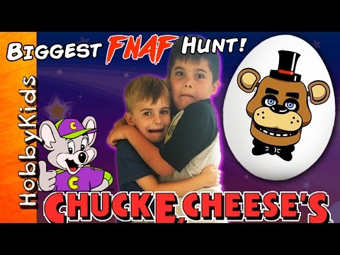 Biggest Five Nights at Freddy's Adventure TOY SURPRISE Hunt! Chuck E Cheese + Family Fun HobbyKidsTV