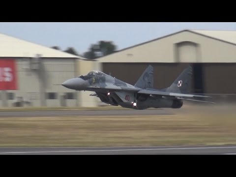 Spectacular vertical take off MIG 29 at RIAT 2015