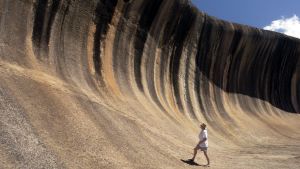 Hydon, Australia - August 4, 2013: Wave Rock is a natural rock formation located east of the small town of Hyden in ...