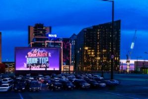 An artist's impression of the rooftop drive-in cinema.