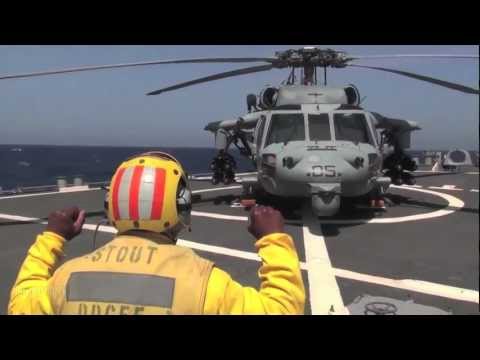 MH-60 Seahawk Landing USS Stout (DDG-55)