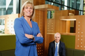 Deloitte CEO Cindy Hook and Medibank CEO Craig Drummond. The companies will launch the Wellbeing@Work Index, aimed at ...