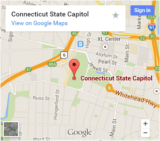 Map to the Connecticut Capitol