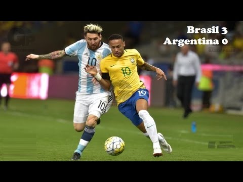 Neymar Jr VS Lionel Messi (BRASIL 3 X 0 ARGENTINA) - LANCES COMPLETO Eliminatórias Copa Rússia 2018