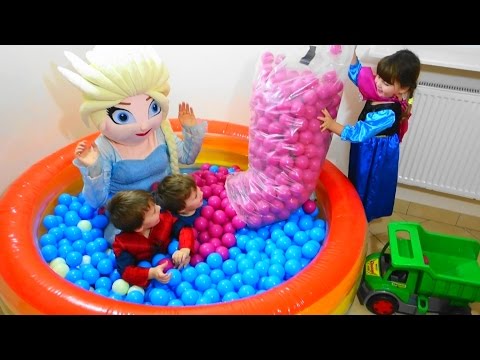 Baby toys balls with Elsa and Kids  Children playing with balls video for kids