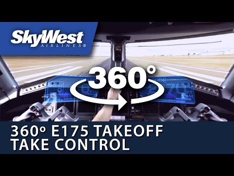 Ready to Take Control? 360° SkyWest E175 Takeoff