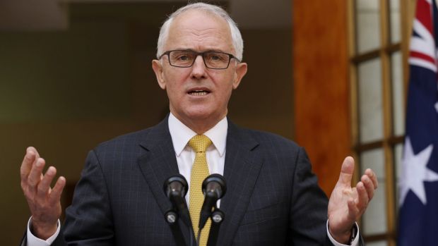 Prime Minister Malcolm Turnbull during a press conference on Tuesday.