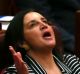 Independent Senator Jacqui Lambie reacts to comments by Minister for Finance and Special Minister of State Senator ...