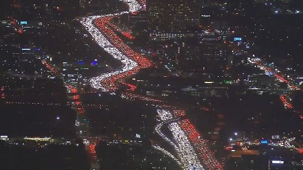 Complete gridlock on California's 405 motorway.