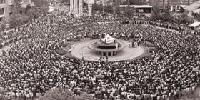 Demonstrators gather in central Gwangju