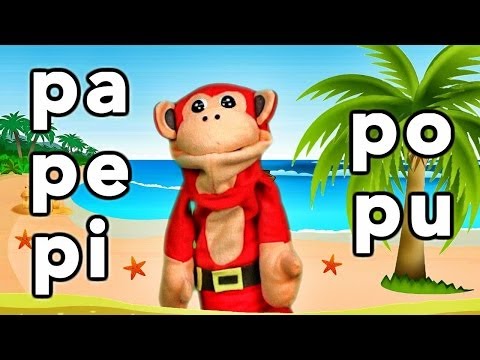 Sílabas pa pe pi po pu - El Mono Sílabo - Videos Infantiles - Educación para Niños #