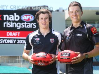 AFL boss Gillon McLachlan at SCG with draft picks Andy McGrath and Hugh McCluggage