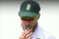 Faf du Plessis got caught rubbing the ball with a mint in his mouth.