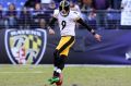 BALTIMORE, MD - NOVEMBER 6: Kicker Chris Boswell #9 of the Pittsburgh Steelers kicks the ball off in the fourth quarter ...