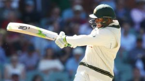 ADELAIDE, AUSTRALIA - NOVEMBER 25: Usman Khawaja of Australia bats during day two of the Third Test match between ...