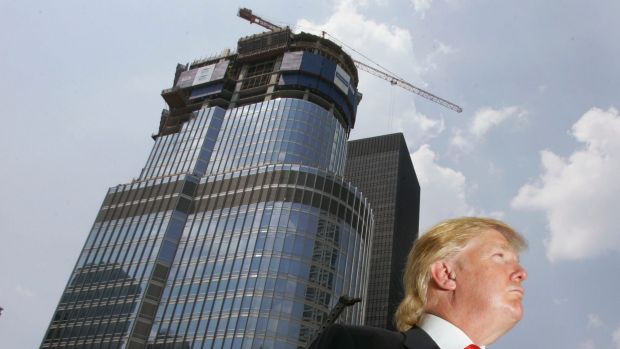 Donald Trump with his 92-storey Trump International Hotel & Tower.