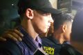 Jamie Murphy leaves Kuta police station after his release on Wednesday night.