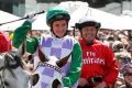 First woman to win the Melbourne Cup: Michelle Payne in 2015 at Flemington.