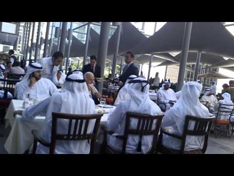 H.H. Sheikh Mohammed Bin Rashid Al Maktoum having lunch in DIFC, Dubai, UAE. 27.2.2013