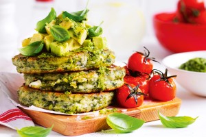 Spinach and feta fritters