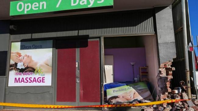 A car crashed through a Mount Lawley massage parlour on Thursday morning. Picture: Nic Ellis