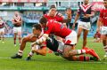 Try time: Ryan Matterson scores for the Roosters.