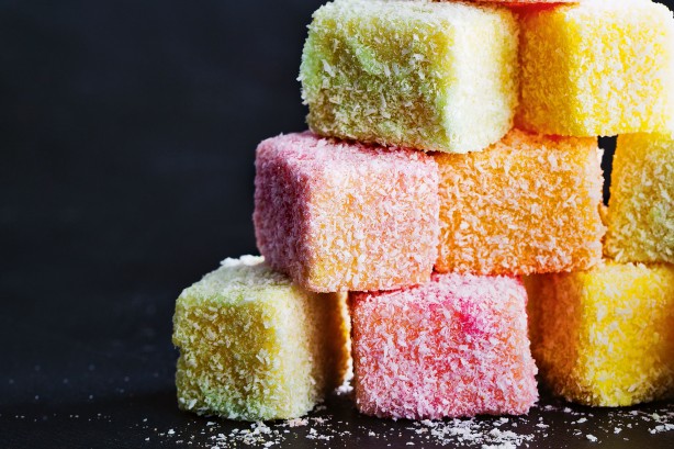 Rainbow lamingtons