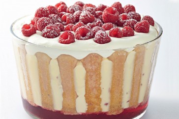 Raspberry and cream trifle