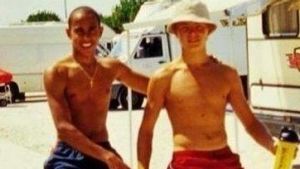 Childhood friends Lewis Hamilton and Nico Rosberg.