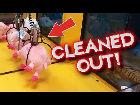 Winning EVERY Prize in an Entire Claw Machine / Skill Crane | Arcade Games