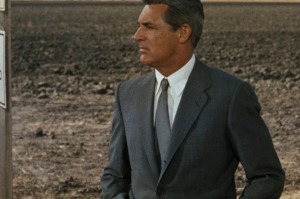 Ventless and timeless: Cary Grant in North by Northwest  wears a single-breasted suit made of subtle glen-check wool.  