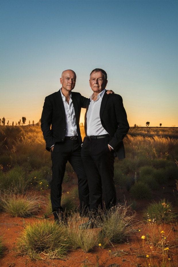 Brett Godfrey (left) and Geoff Dixon, photographed near Uluru.
