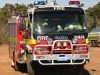 Emergency services training exercise, Esperance airport. The Esperance fire and rescue truck driven by Tim Ammon arrives at the scene. Photo: TIM SLATER