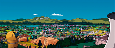 A panoramic view of Springfield (as seen in The Simpsons Movie)