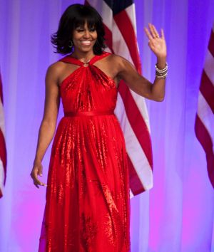 FILE-- First lady Michelle Obama during the Commander-in-Chief's Inaugural Ball on Inauguration Day, at the Walter E. ...