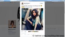 Screenshot Twitter Mallika Sherawat (twitter.com/mallikasherawat)