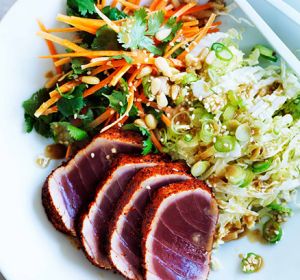 Neil Perry's seared tuna salad with sesame dressing.