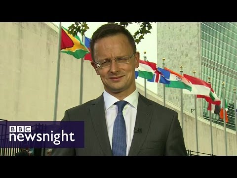 Evan Davis quizzes Hungary's FM on UK's 'no-go zones' - BBC Newsnight