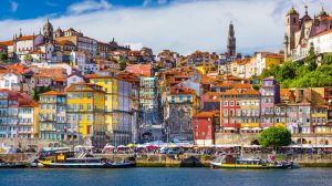 Porto's old town skyline from across the Douro River.