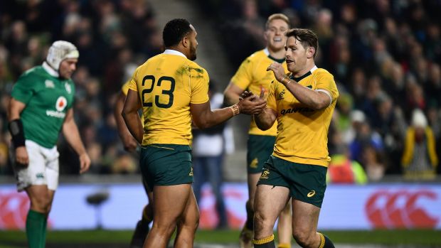 Sefanaia Naivalu celebrates an important try.