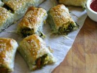 Spinach, Pumpkin and Feta Rolls