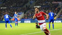 Middlesbrough's Alvaro Negredo celebrates scoring his side's second goal of the game during their English Premier League ...