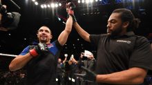 MELBOURNE, AUSTRALIA - NOVEMBER 27:   Robert Whittaker of New Zealand celebrates his TKO victory over Derek Brunson in ...