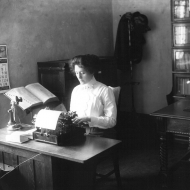 Secretary at typewriter 1912