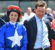 Michelle Payne with Patrick Payne after Husson Eagle's win at Sandown Hillside on November 12