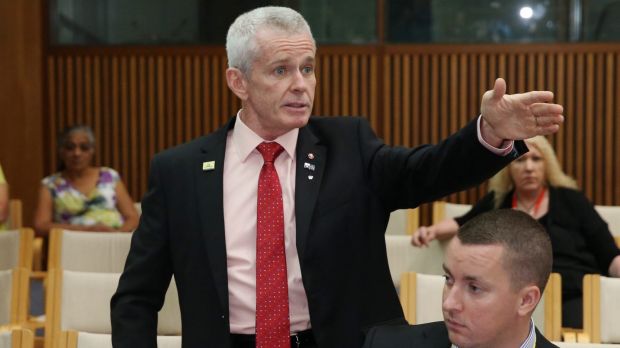 Senator Malcolm Roberts during a press conference at Parliament House Canberra on Tuesday.